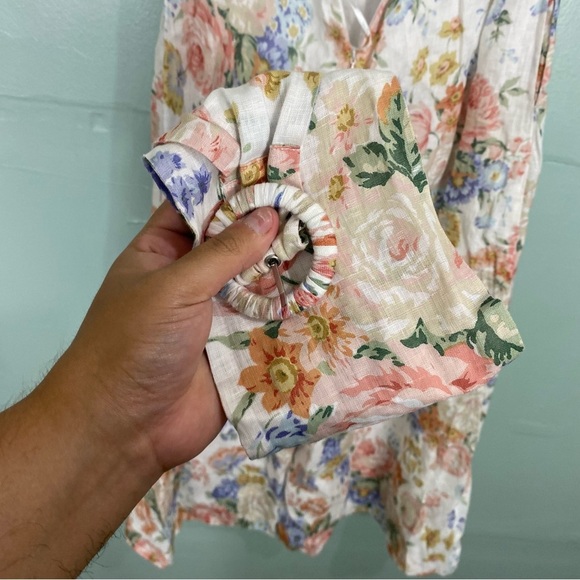 Zimmermann Bowie Strapless Floral‎ Print Linen Jumpsuit Sz 4?? - Picture 11 of 15